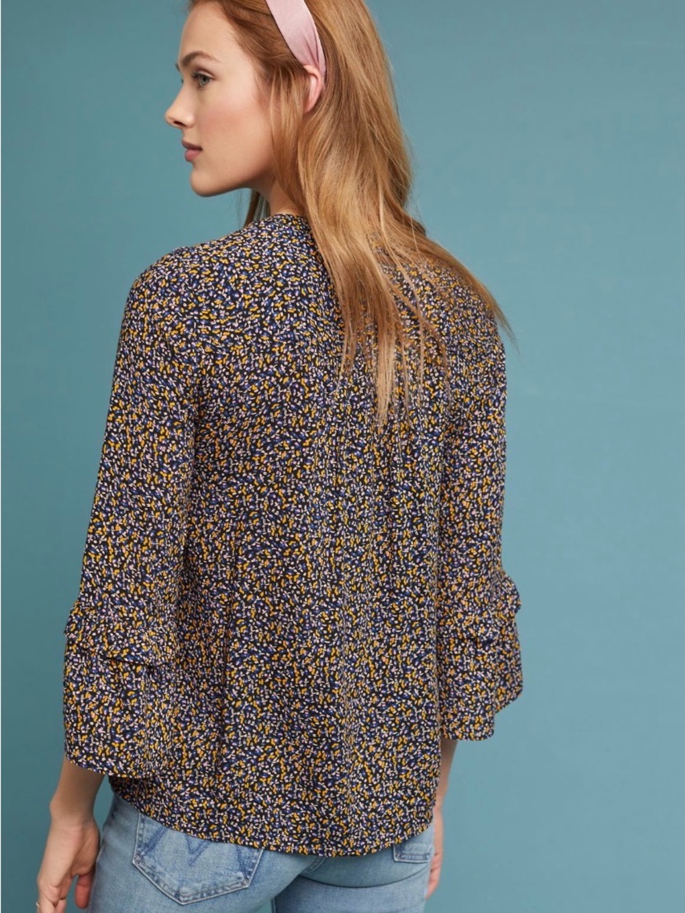 Maeve Anthropologie Berwick Split-Neck Blouse - Picture 2 of 10